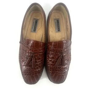Florsheim Imperial Men's 9D Genuine Caiman Crocodile Leather Tassel Loafers